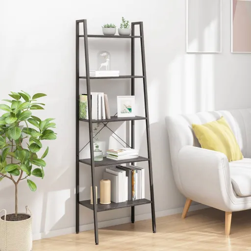 Estante de pé 5 Prateleiras 56x35x174 cm Preto