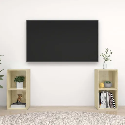 Móveis de TV   Derivados de Madeira Carvalho Sonoma (2 pcs)
