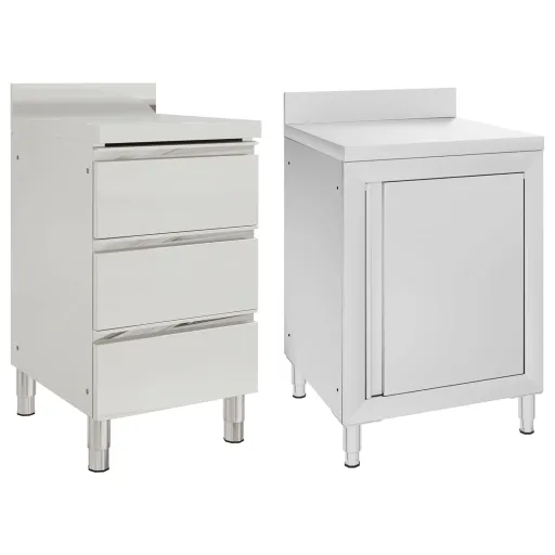 Armários de Cozinha Comerciais   Aço Inoxidável (2 pcs)