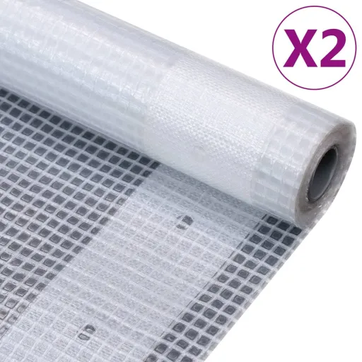 Lonas em Tecido Imitação de Gaze   260 g/m² 3x3 m Branco (2 pcs)