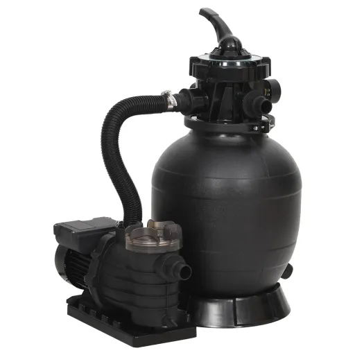 Filtro de Areia para Piscina com Pré-Filtro Preto