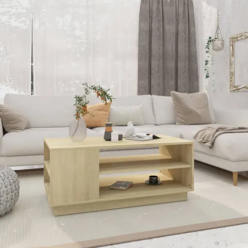 Mesa de Centro 102x55x43cm Derivados de Madeira Carvalho Sonoma