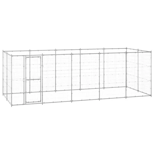 Canil de Exterior 12,1 m² Aço Galvanizado