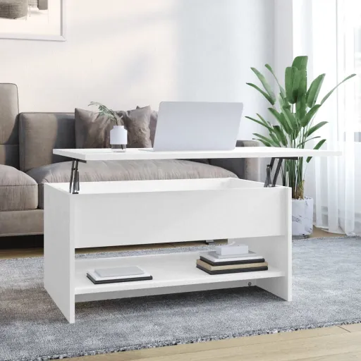 Mesa de Centro 80x50x40 cm Derivados de Madeira Branco