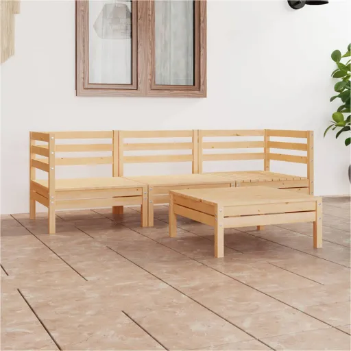 Conjunto Lounge de Jardim Pinho Maciço (4 pcs)