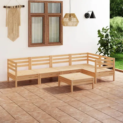 Conjunto Lounge de Jardim Pinho Maciço (6 pcs)
