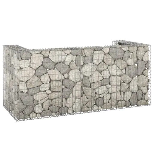 Muro Gabião p/ Caixotes do Lixo Aço Galvanizado 254x100x110 cm