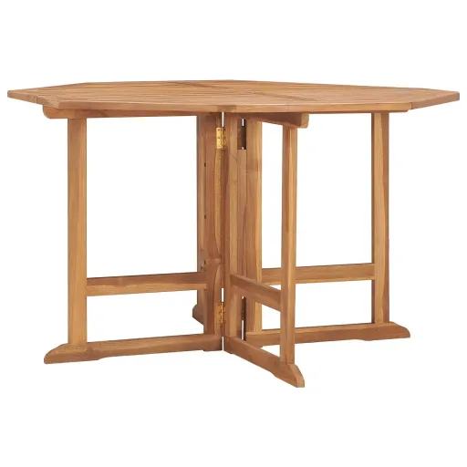 Mesa de Jantar para Jardim Dobrável 110x110x75 cm Teca Maciça