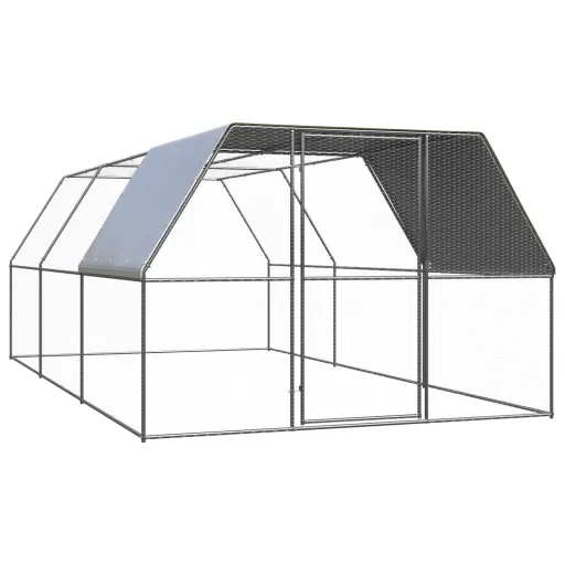 Galinheiro de Exterior 3x6x2 m Aço Galvanizado