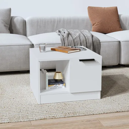 Mesa de Centro 50x50x36 cm Derivados de Madeira Branco