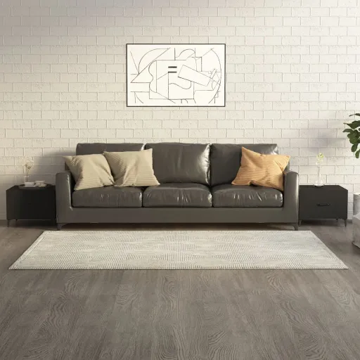 Mesas de Centro com Pernas de Metal   50x50x40 cm Preto (2 pcs)