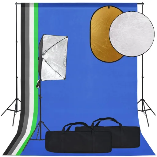 Kit Estúdio Fotográfico com Softbox Iluminação/Fundo/Refletor
