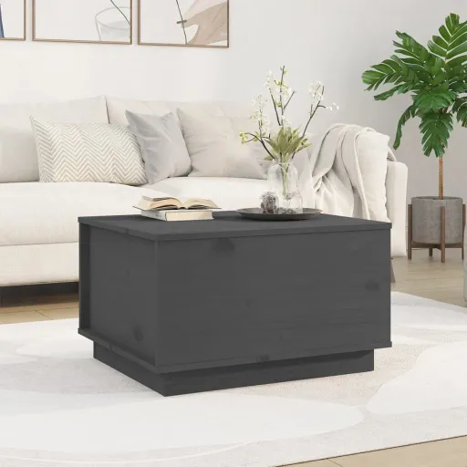 Mesa de Centro 60x50x35 cm Pinho Maciço Cinza