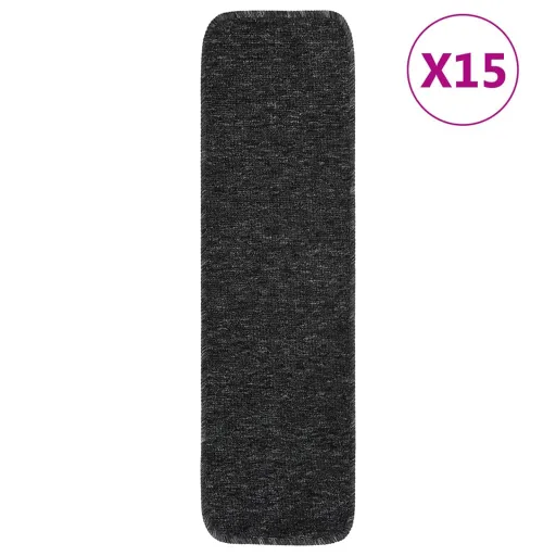 Tapetes Antiderrapantes Retang. Escadas   75x20cm Antracite (15 pcs)