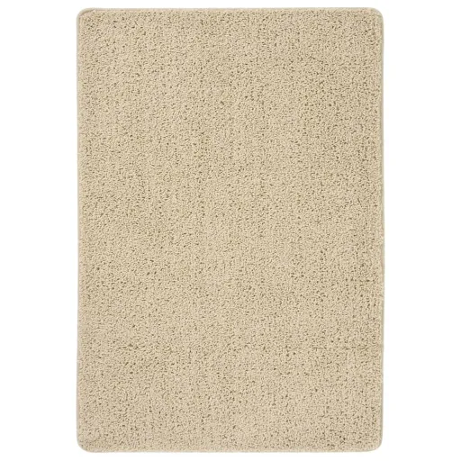 Tapete Shaggy 120x170 cm Antiderrapante Cor Creme