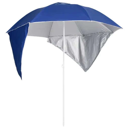 Guarda-Sol de Praia com Paredes Laterais 215 cm Azul