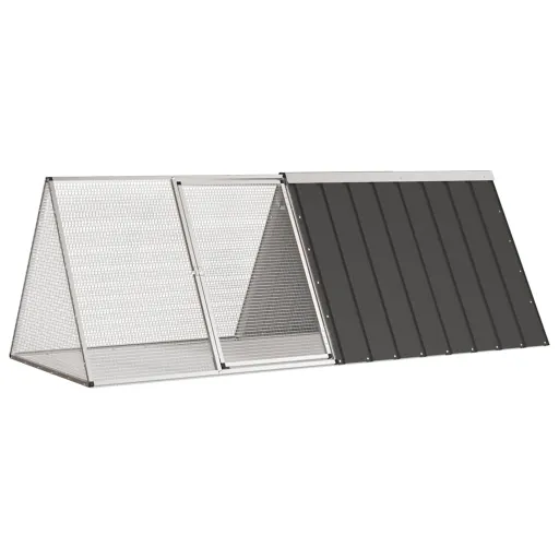 Gaiola p/ Coelhos 201,5x80,5x71 cm Aço Galvanizado Antracite