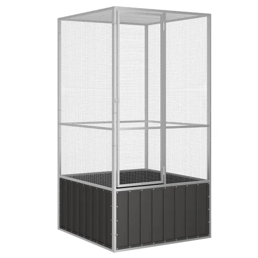 Gaiola p/ Pássaros 111x107x211,5 cm Aço Galvanizado Antracite