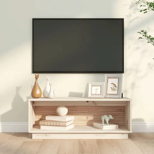 Móvel de TV 90x35x35 cm Madeira de Pinho Maciça