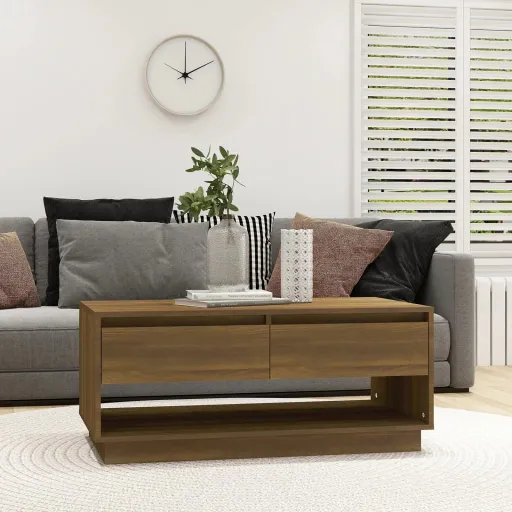 Mesa Centro 102,5x55x44 cm Derivados Madeira Carvalho Castanho