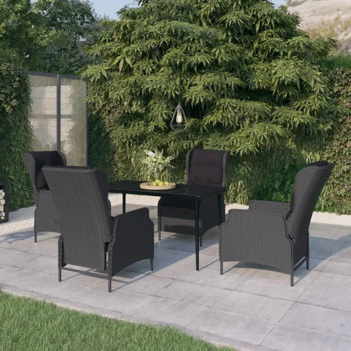 Conjunto de Jantar para Jardim Cinzento-Escuro (5 pcs)