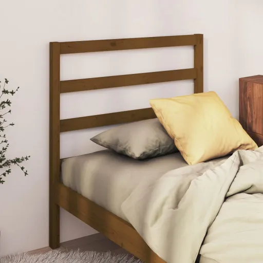 Cabeceira de Cama 81x4x100 cm Pinho Maciço Castanho Mel