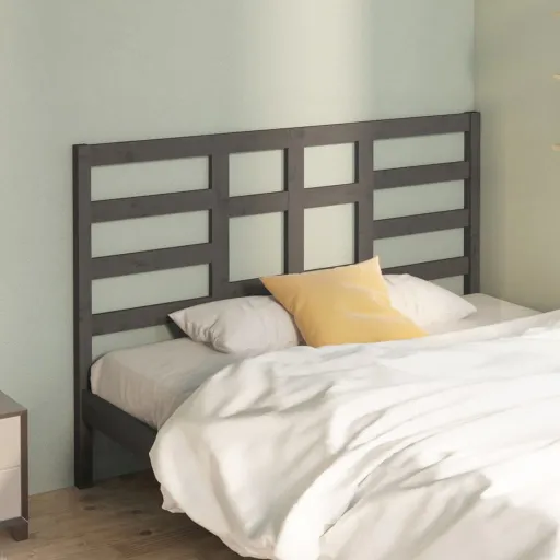 Cabeceira de Cama 141x4x104 cm Pinho Maciço Cinzento