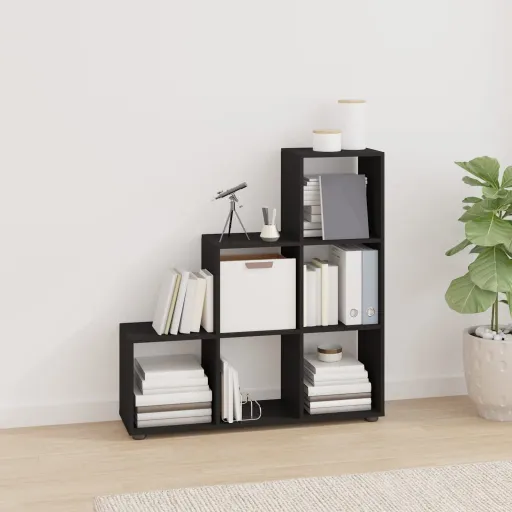 Estante Escada/Prateleira Derivados de Madeira 107 cm Preto