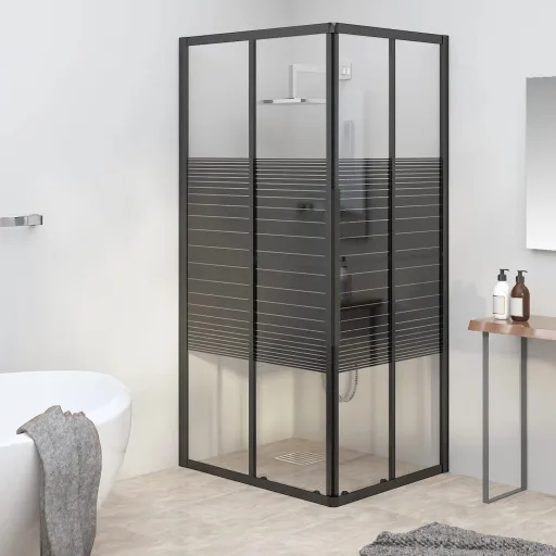 Cabine de Duche Riscas ESG 90x70x180 cm Preto