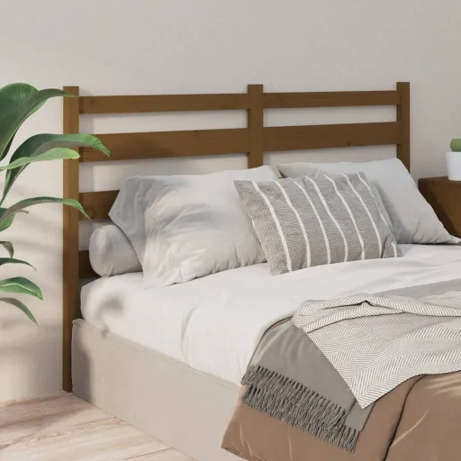 Cabeceira de Cama 141x4x100 cm Pinho Maciço Castanho Mel