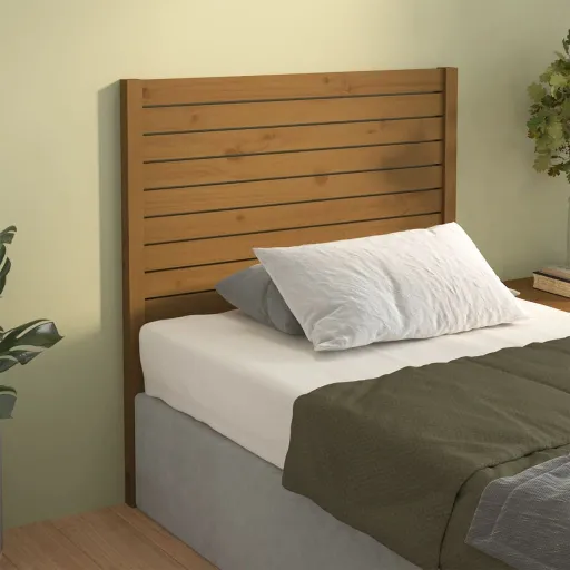 Cabeceira de Cama 106x4x100 cm Pinho Maciço Castanho Mel