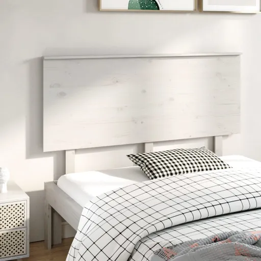 Cabeceira de Cama 144x6x82,5 cm Pinho Maciço Branco