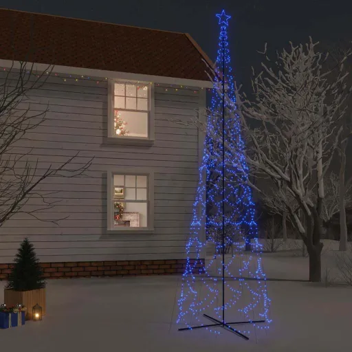 Árvore de Natal em Cone 3000 Luzes LED 230x800 cm Azul
