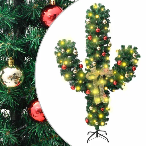 Cato de Natal com Suporte e LEDs PVC 150 cm Verde