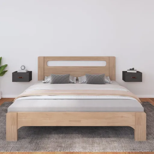 Mesas de Cabeceira de Parede   40x29,5x22 cm Cinzento (2 pcs)