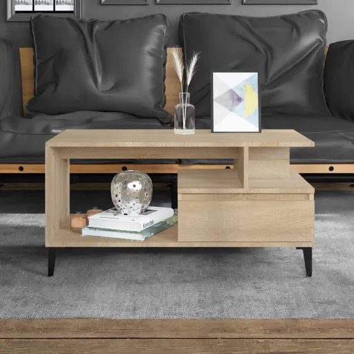 Mesa de Centro 90x49x45 cm Derivados de Madeira Carvalho Sonoma
