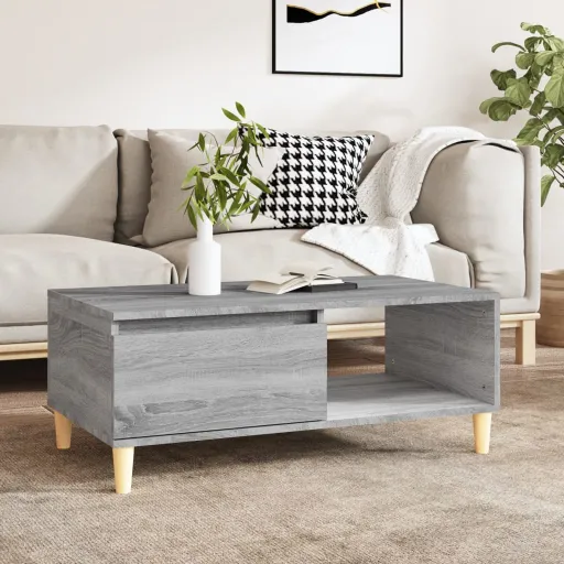Mesa de Centro 90x50x36,5 cm Derivados Madeira Cinzento Sonoma