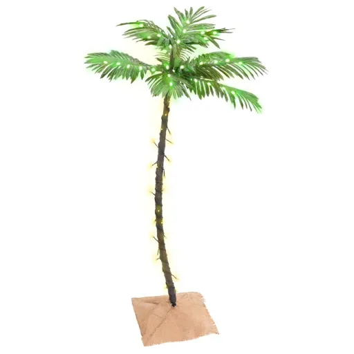 Palmeira c/ 72 Luzes LED 120 cm Branco Quente