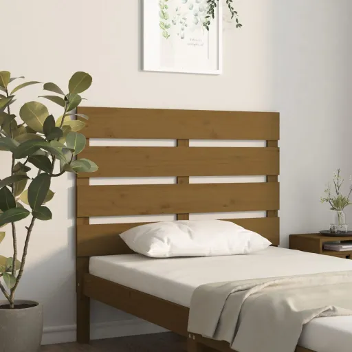 Cabeceira de Cama 100x3x80 cm Pinho Maciço Castanho Mel