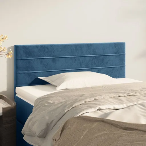 Cabeceira de Cama Veludo 80x5x78/88 cm Azul