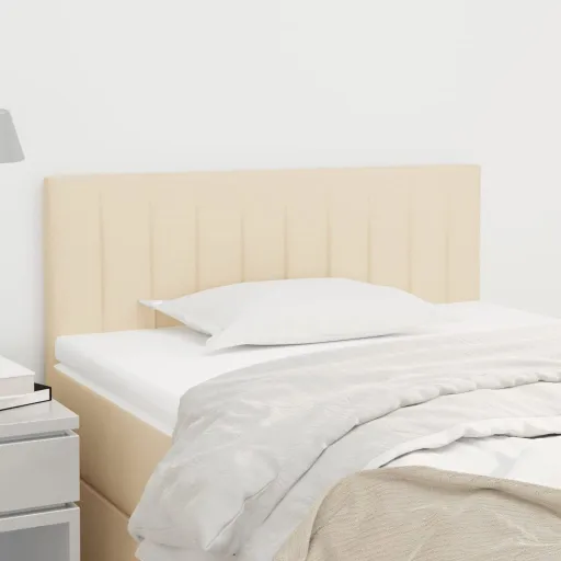 Cabeceira de Cama Tecido 100x5x78/88 cm Creme