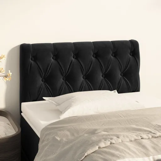 Cabeceira de Cama Veludo 80x7x78/88 cm Preto