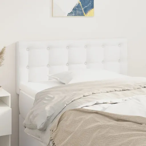 Cabeceira de Cama Couro Artificial 80x5x78/88 cm Branco