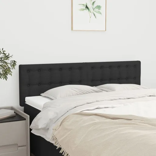 Cabeceira de Cama   Tecido 72x5x78/88 cm Preto (2 pcs)
