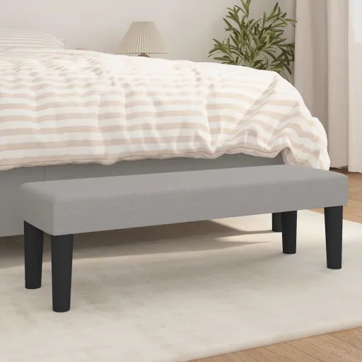 Banco 100x30x30 cm Tecido Cinza-Claro