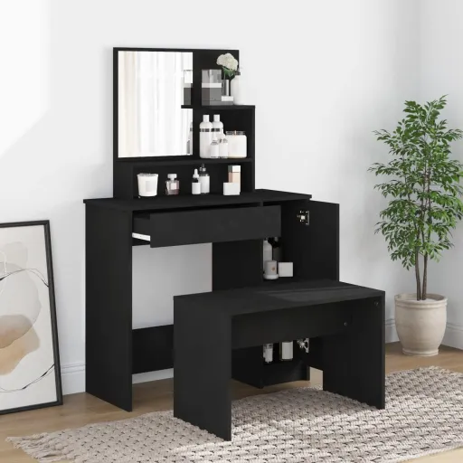 Conjunto de Toucador 86,5x35x136 cm Preto