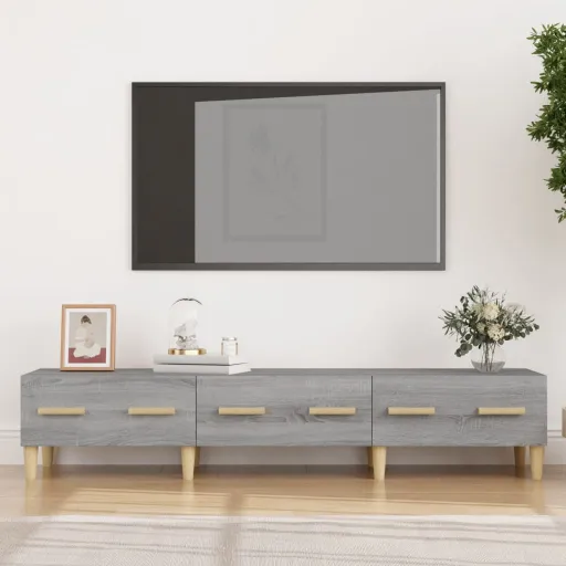 Móvel de TV 150x34,5x30 cm Derivados de Madeira Cinzento Sonoma