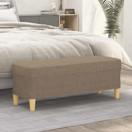 Banco 100x35x41 cm Tecido Cinza-Acastanhado