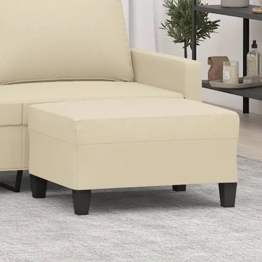 Apoio de Pés 70x55x41 cm Tecido Cor Creme