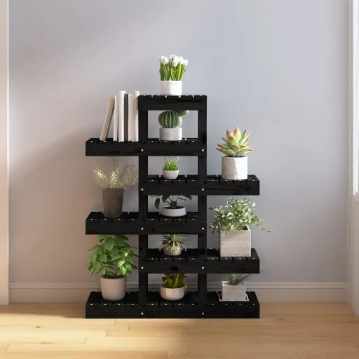 Suporte para Plantas 85x25x109,5 cm Pinho Maciço Cinzento